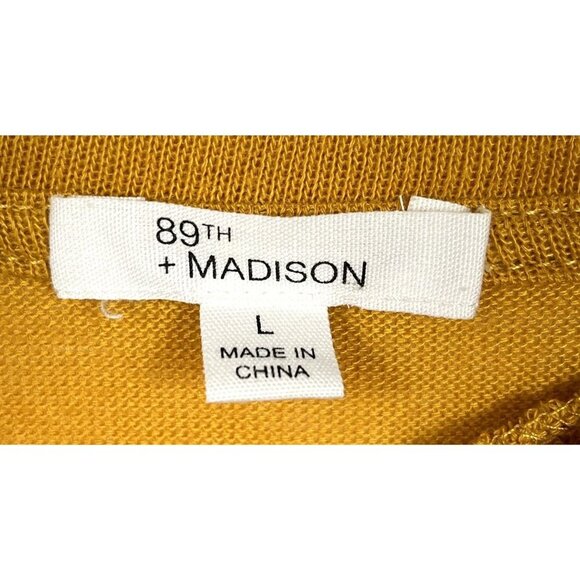 89th and Madison Mustard Short Sleeve Blouse Size Large - Picture 3 of 5
